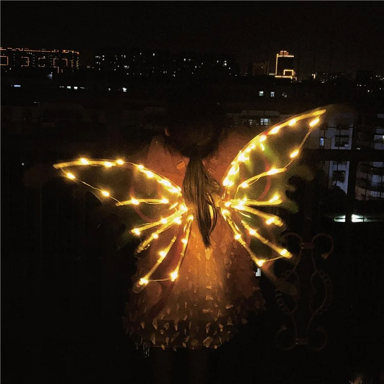 Ailes de fée électriques avec lumières LED pour enfants filles, ailes de papillon lumineuses pour la fête, accessoire de Noël