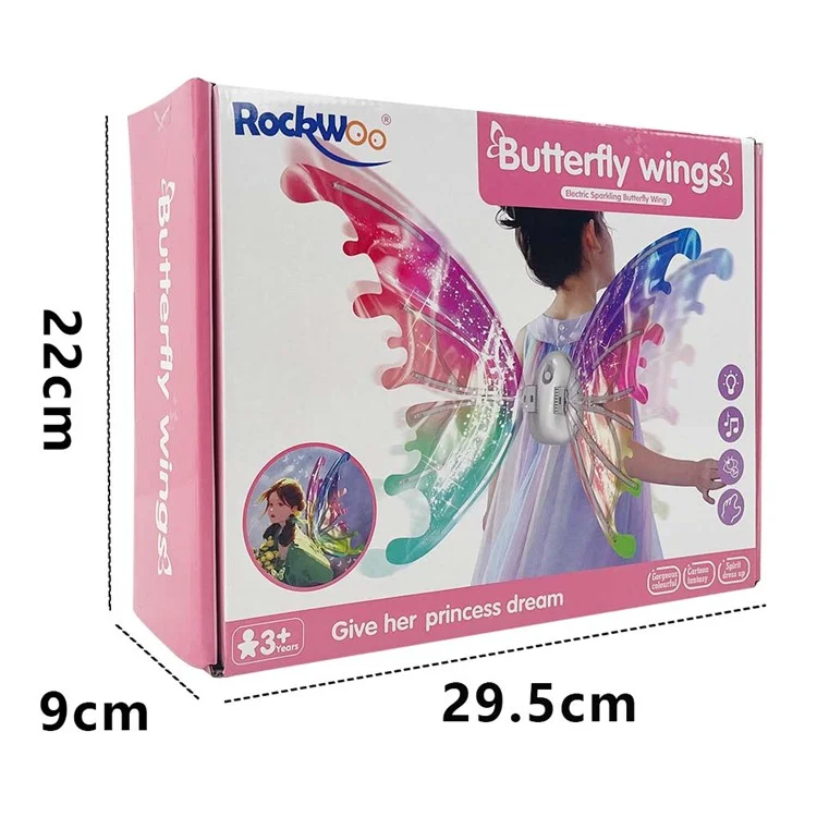 Ailes de fée électriques avec lumières LED pour enfants filles, ailes de papillon lumineuses pour la fête, accessoire de Noël