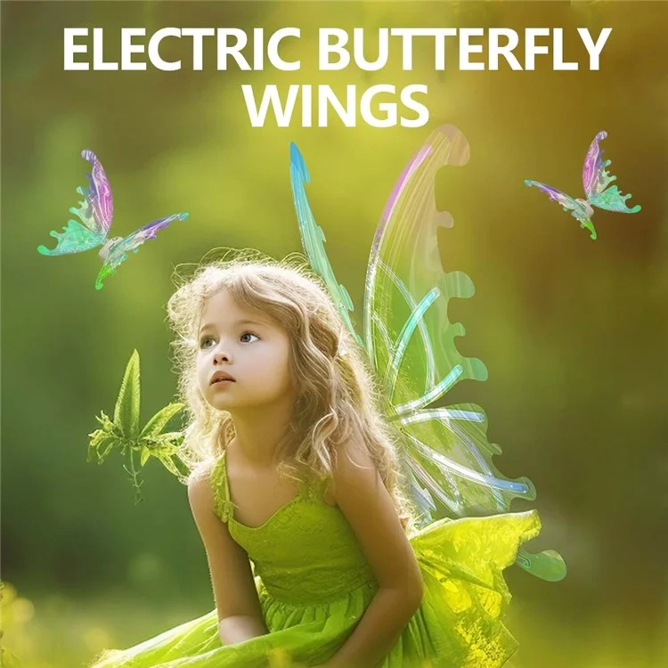 Electric Fairy Wings with LED Lights for Kids Girls, Lighting Butterfly Wings for Party, Christmas Accessory