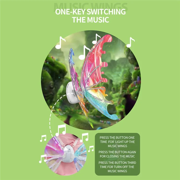 Ailes de fée électriques avec lumières LED pour enfants filles, ailes de papillon lumineuses pour la fête, accessoire de Noël