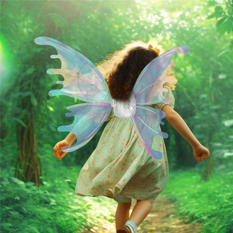 Ailes de fée électriques avec lumières LED pour enfants filles, ailes de papillon lumineuses pour la fête, accessoire de Noël