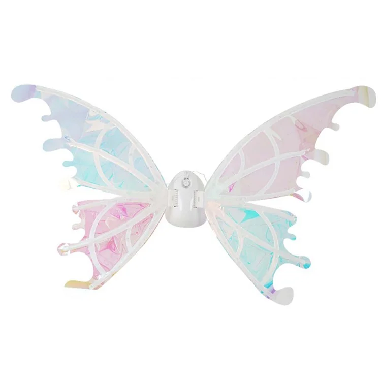 Ailes de fée électriques pour enfants filles, ailes de papillon légères pour la fête d'anniversaire (sans bande lumineuse, sans batterie)