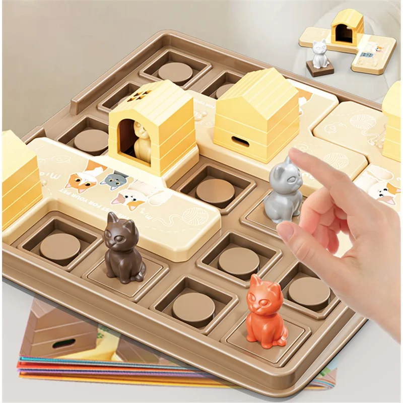 KJ115 Cartoon Cat / Dog Puzzle Assembly Board Game Children Educational Toy - Cat