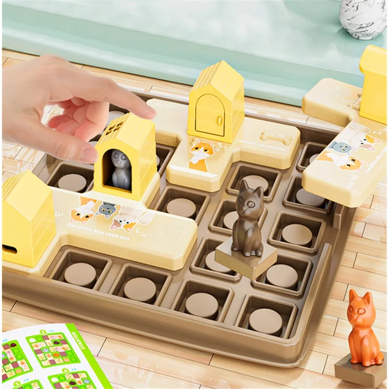 KJ115 Cartoon Cat / Dog Puzzle Assembly Board Game Children Educational Toy - Cat