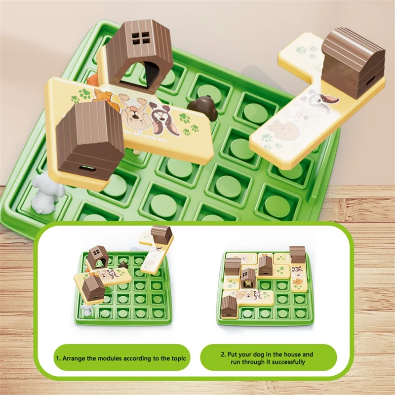 KJ115 Cartoon Cat / Dog Puzzle Assembly Board Game Children Educational Toy - Cat