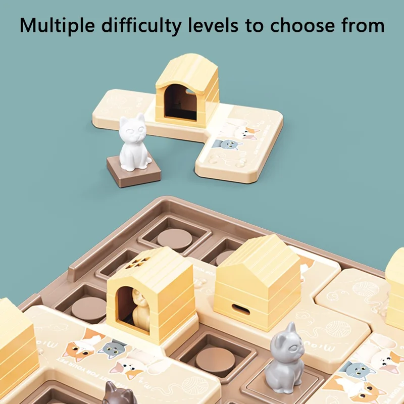 KJ115 Cartoon Cat / Dog Puzzle Assembly Board Game Children Educational Toy - Cat
