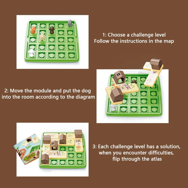 KJ115 Cartoon Cat / Dog Puzzle Assembly Board Game Children Educational Toy - Cat