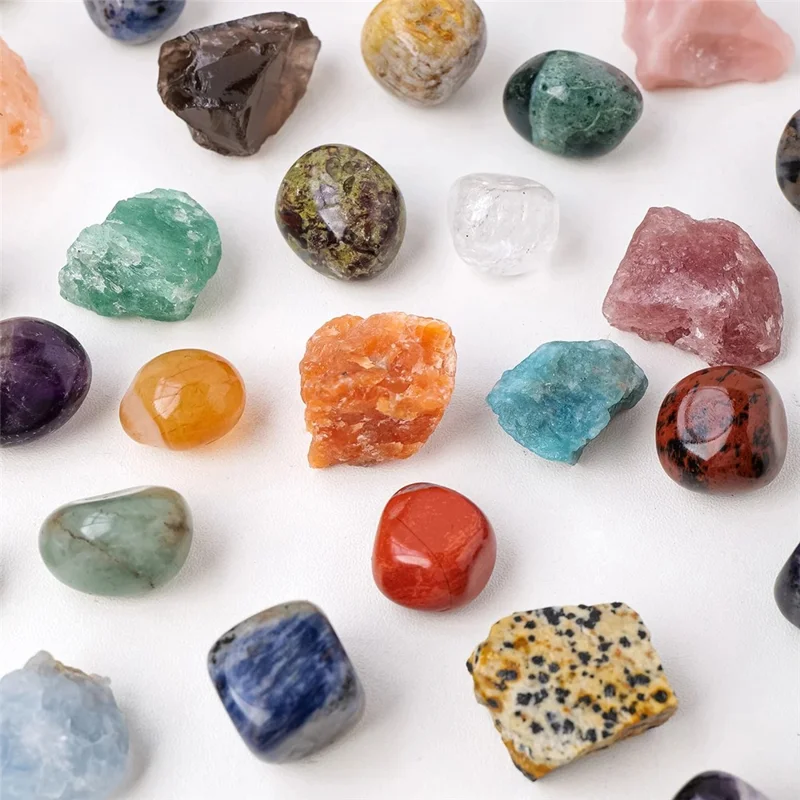 24-Grid Natural Crystal Raw Stone Crystal Gem Specimens Kids Gift Blind Box - Raw Shape