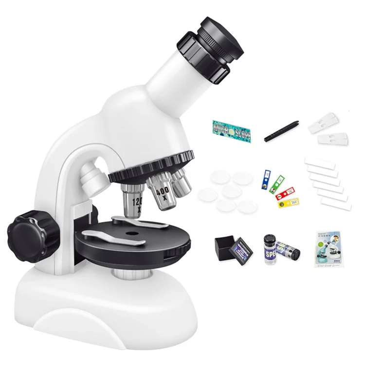 C2234 Mikroskop-Set für Studenten 1200X / 400X / 100X mit Beleuchtung, Bildungsspielzeug für die Wissenschaft