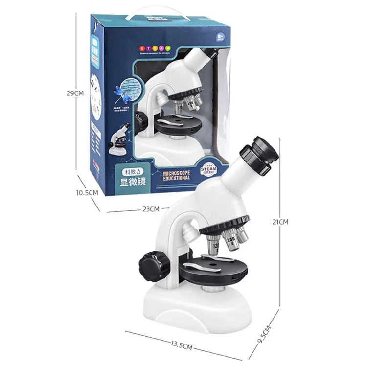 C2234 Mikroskop-Set für Studenten 1200X / 400X / 100X mit Beleuchtung, Bildungsspielzeug für die Wissenschaft