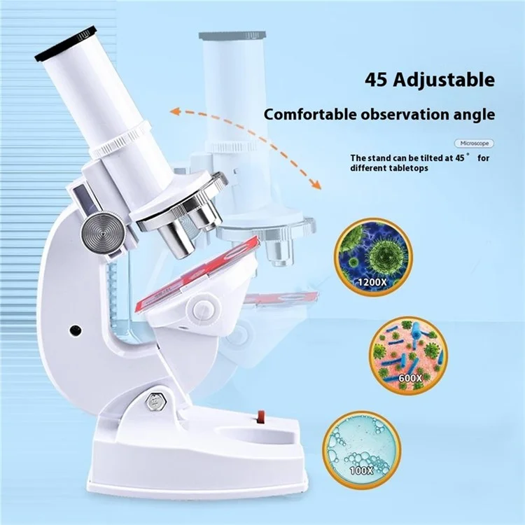 2235 Children Microscope 1200X Magnifying Phone Observation STEM Students Science Experiment Toy