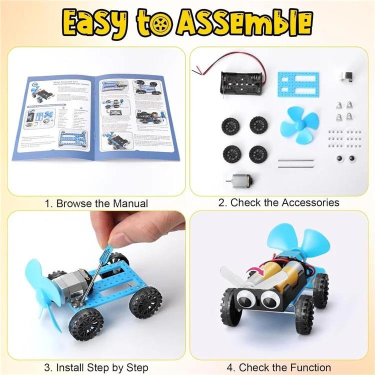Kit de Montaje de Experimentos Científicos: Set de Bloques para Construir Robots, Juguete Educativo para Estudiantes de Primaria