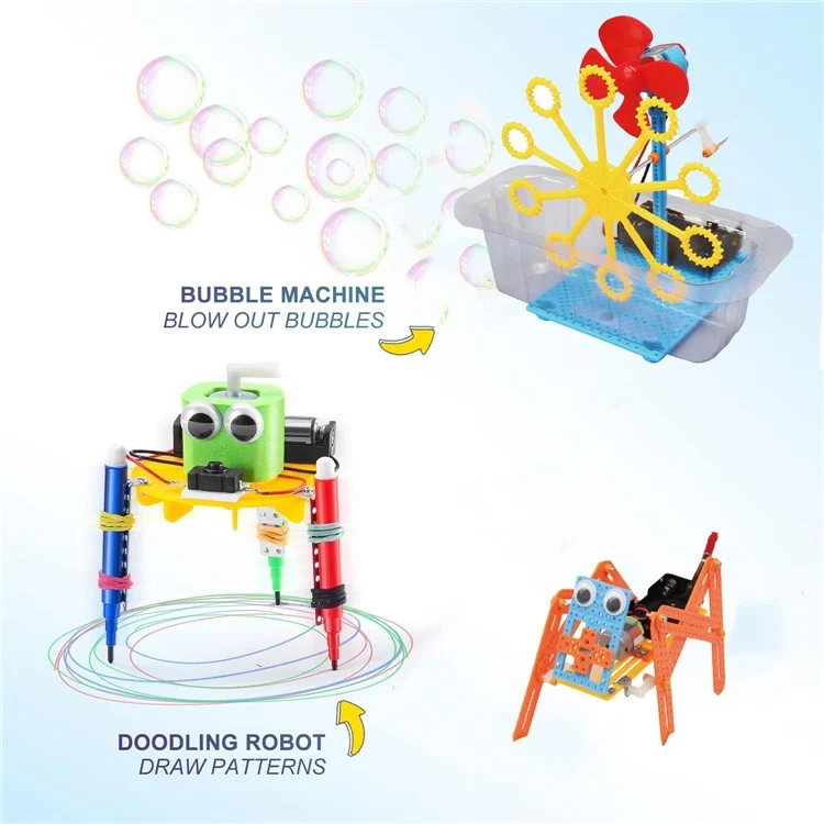 Kit de Montaje de Experimentos Científicos: Set de Bloques para Construir Robots, Juguete Educativo para Estudiantes de Primaria