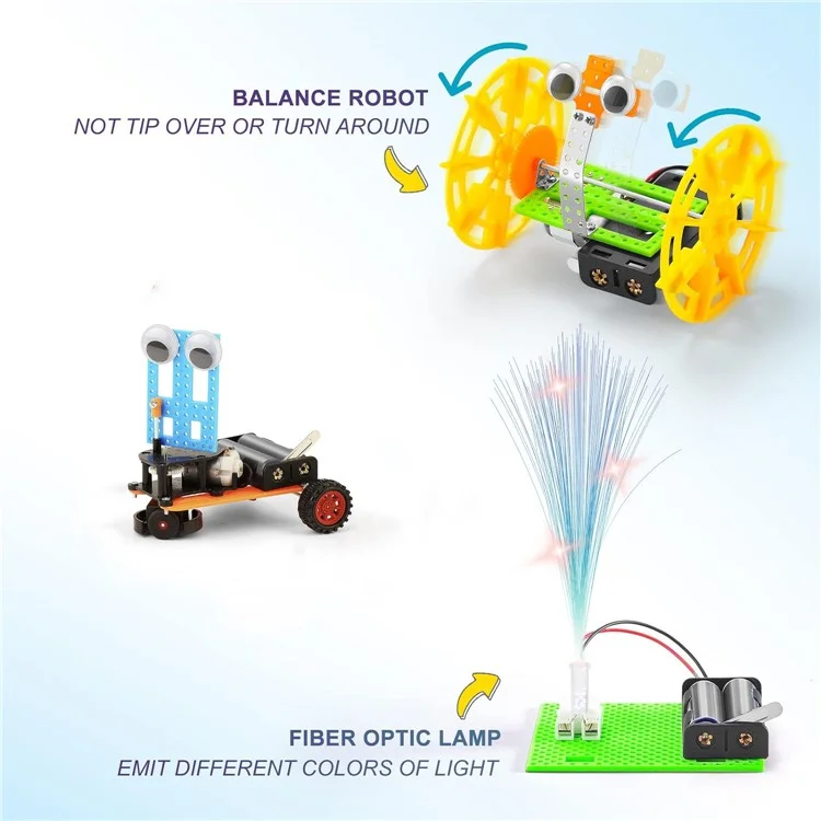 Kit de Montaje de Experimentos Científicos: Set de Bloques para Construir Robots, Juguete Educativo para Estudiantes de Primaria