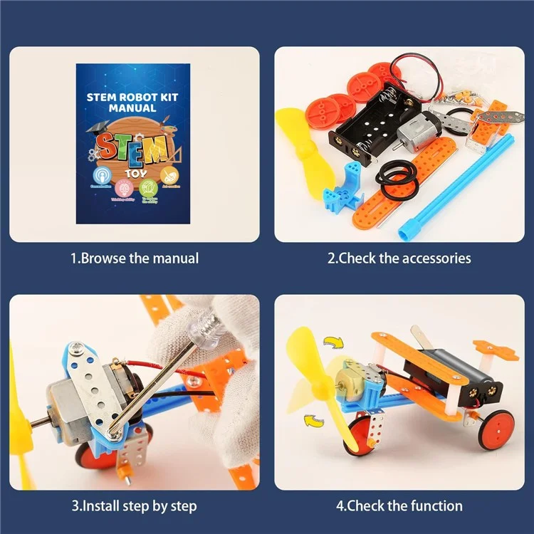 Kit de Montaje de Experimentos Científicos: Set de Bloques para Construir Robots, Juguete Educativo para Estudiantes de Primaria