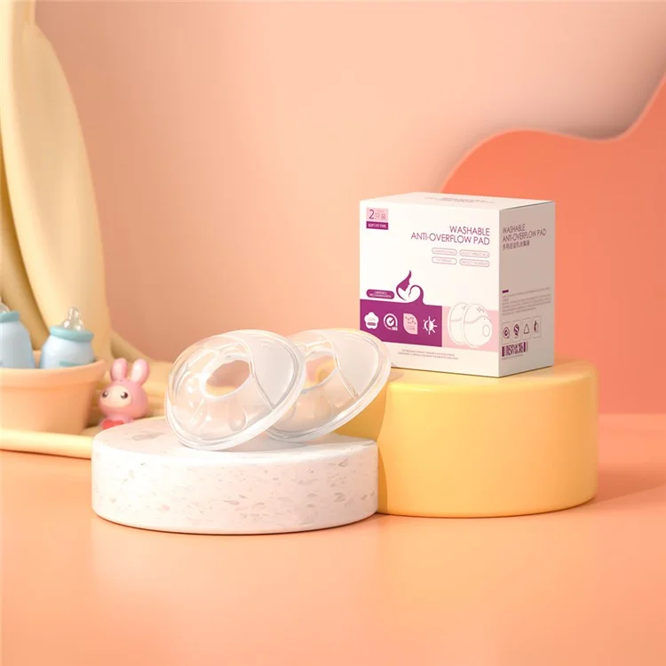 MG-2025 2 Peças Coletor de Leite Materno de Silicone Copos de Amamentação Protetor à Prova de Vazamentos