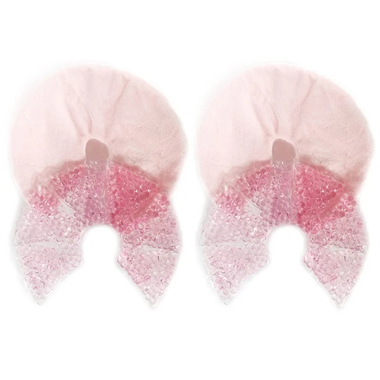 2 Conjuntos de Compressas Reutilizáveis de Terapia para Seios Quente Frio para Alívio da Ingurgitação na Amamentação - Rosa