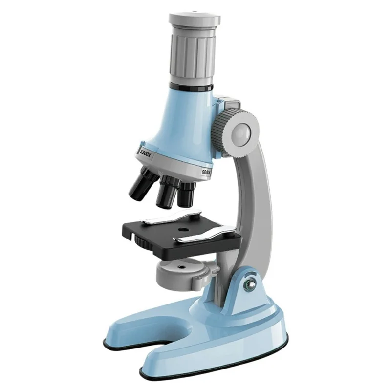 3301 STEM Educational Microscope Toy 100X / 600X / 1200X Magnification Science Kit Biology Experiment Equipment - Blue