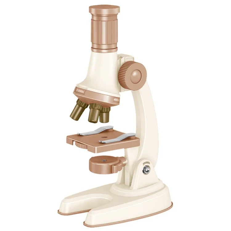 C2501 Microscopio Calibrato per Bambini 1200X - Kit Scientifico Educativo STEM per Esperimenti di Biologia - Colore Caffè