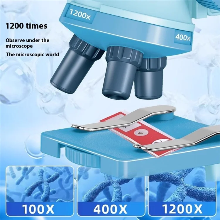 C2501 Microscopio Calibrato per Bambini 1200X - Kit Scientifico Educativo STEM per Esperimenti di Biologia - Colore Caffè