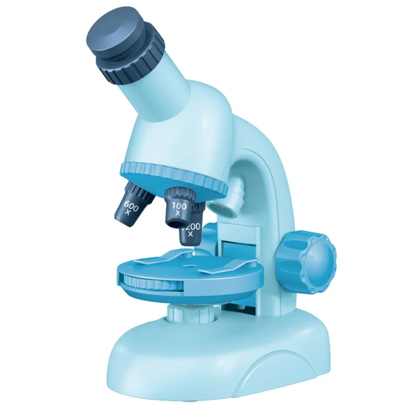 C2504 Microscope STEM pour Élèves du Primaire et du Collège, Kit d'Expérience Scientifique Éducatif avec Grossissement 1200x - Bleu