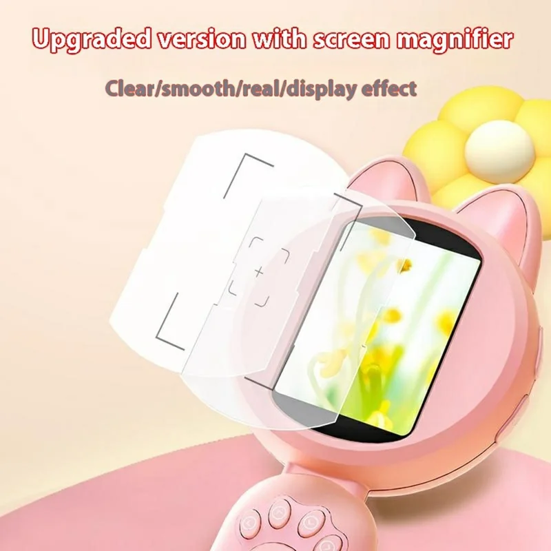 HMO20B 2.0 Inch HD Screen 4X Magnification Portable Digital Microscope with LED Light for Kids - Pink