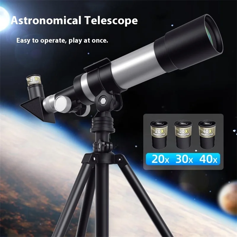 1020 / 1018 STEAM Education Telescope High Magnification Astronomical Telescope for Students / Children Scientific Experiment Toy - Style A