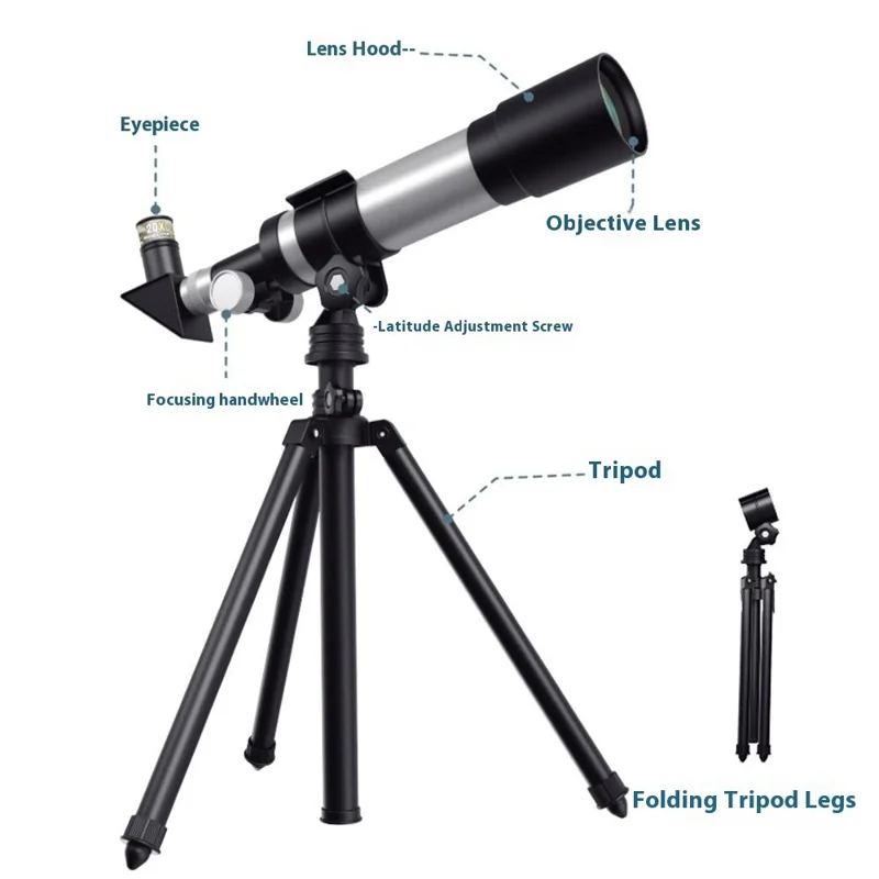 1020 / 1018 STEAM Education Telescope High Magnification Astronomical Telescope for Students / Children Scientific Experiment Toy - Style A