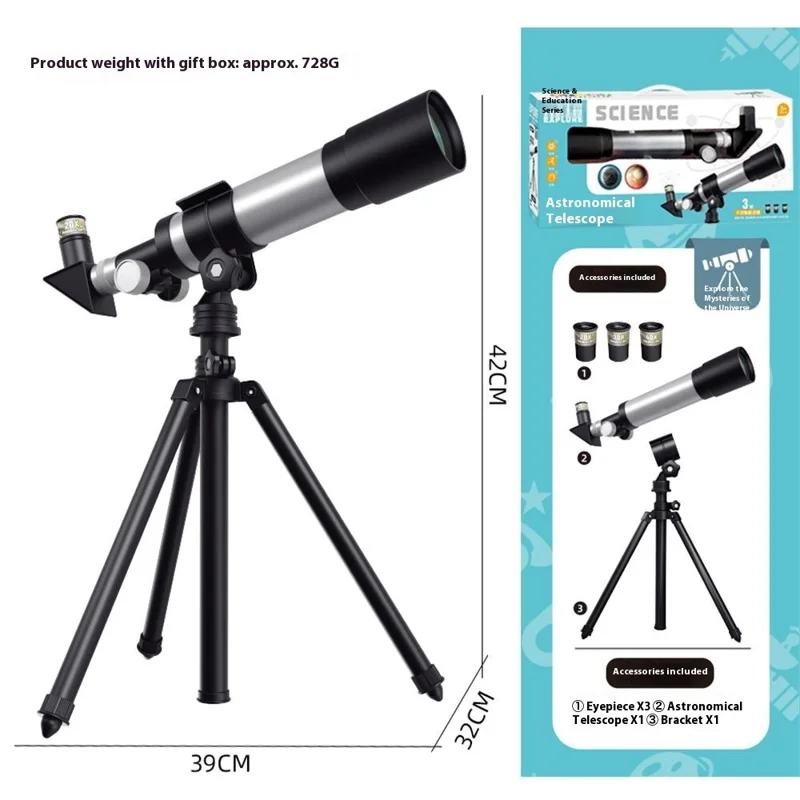 1020 / 1018 STEAM Education Telescope High Magnification Astronomical Telescope for Students / Children Scientific Experiment Toy - Style A