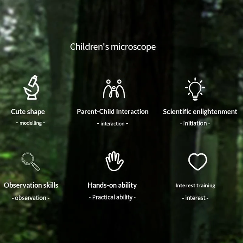 60X-200X Kids Portable Handheld Microscope Outdoor Scientific Microscope with LED Light - Pink