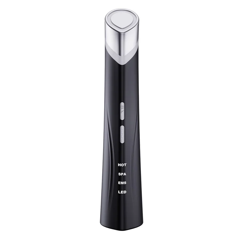 2405 EMS Microcurrent Eye Beauty Device with Hot Compress LED Vibration Eye Skin Care Wand - Black