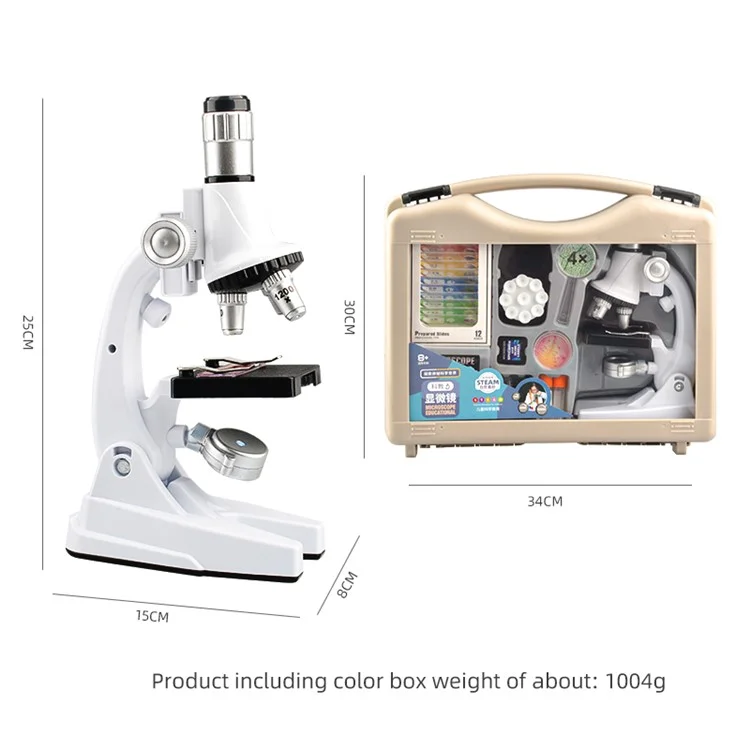 Children Microscope 1200X Magnification Tool Elementary School Student STEM Science Experiment Boys Girls Educational Toy - 2232