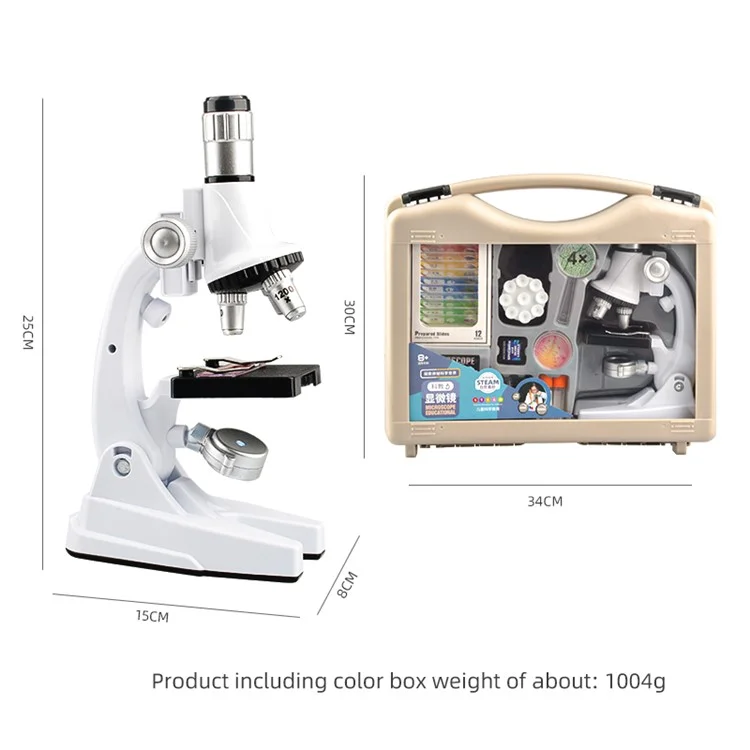 Microscopio Infantil 1200x Herramienta de Aumento de la Escuela Primaria Experimento de Ciencias de la Ciencia STEM Toy de Educación Para Niñas - 2232