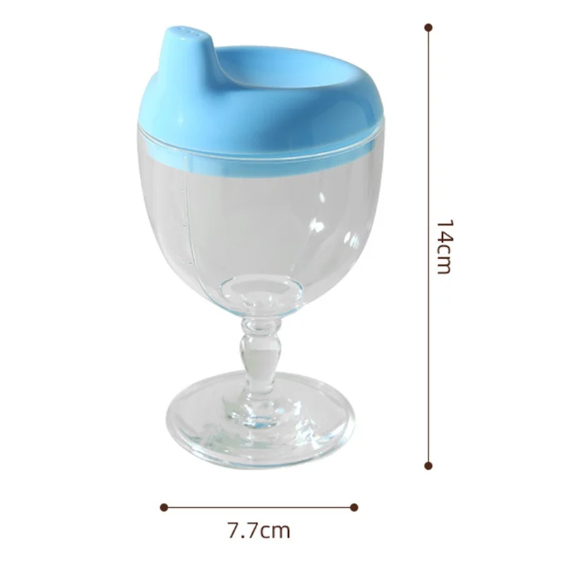 200ml Infant Learning Drinking Wine Glass Shape Toldder Nursing Bottle Baby Feeding Goblet Duckbill Cup ST (BPA Free, No FDA Certificate) - Yellow
