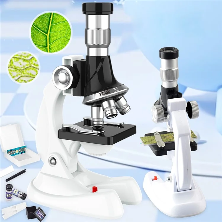 QB3303 1 Set Elementary School Student STEM Microscope 1200X Magnification Tools for Children