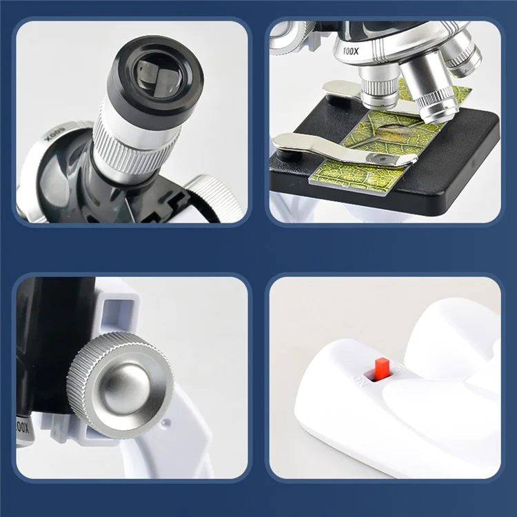 QB3303 1 Set Elementary School Student STEM Microscopio 1200X Herramientas de Aumento para Niños