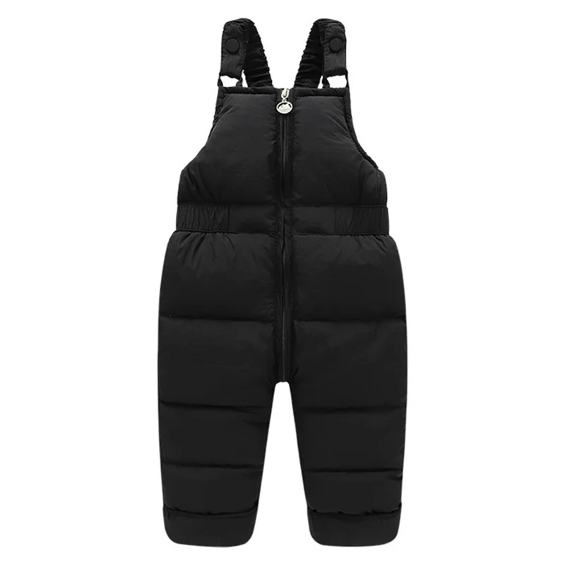 Toddler Kids Winter Overall Sleeveless Jumpsuit Down Trousers Down Pants - Black / 100cm