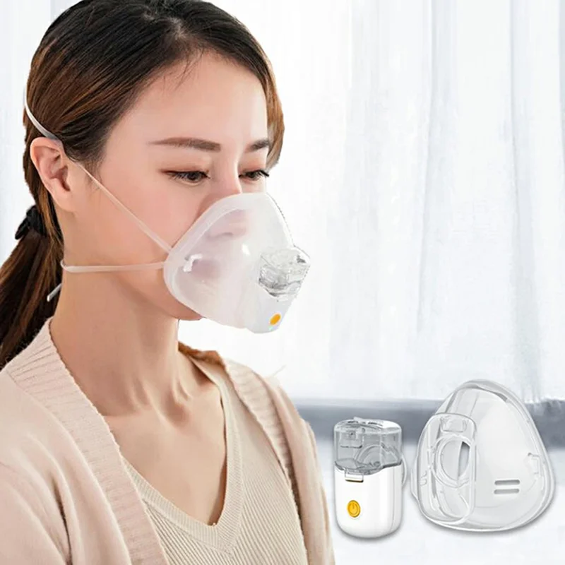 YS38E Portable Nebulizer Ultrasonic Handheld Inhaler with Mask for Adult Kids Home Use - White