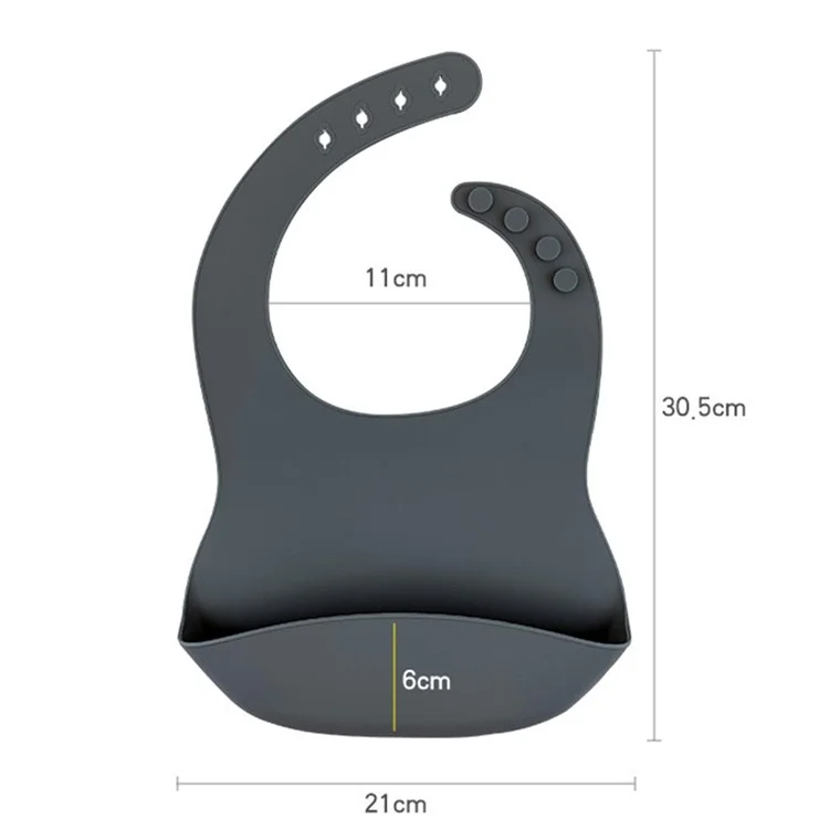 Silicone Ultralight Bib for Baby and Toddler, Soft Waterproof Unisex Children Feeding Bib Adjustable Design (BPA-Free, FDA Certification) - Green