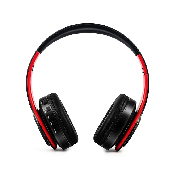 HIFI Estéreo Dobrável Portátil Confortável Bluetooth Wireless Headset - Preto / Vermelho