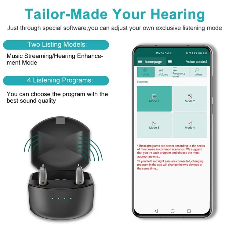 R03L1 1 Par de Audífonos Digitales RIC con Reducción de Ruido Bluetooth y Amplificador de Sonido para Sordos y Ancianos