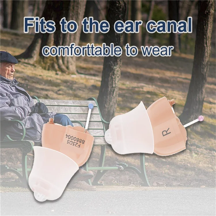 F23D3 1 Pair Invisible CIC Hearing Amplifier 16 Channels Noise Reduction Wireless Hearing Aid for Elderly Deaf