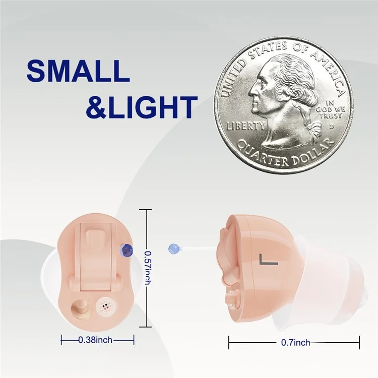F23D3 Invisible CIC Hearing Amplifier 16 Channels Noise Reduction Wireless Hearing Aid for Elderly Deaf, Single Ear - Left Ear