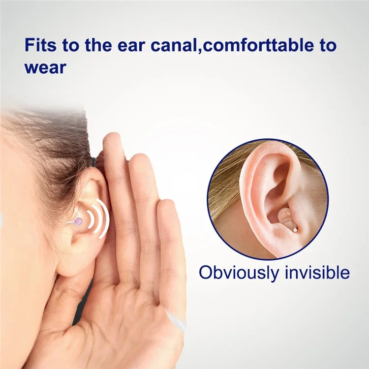 F23D3 Invisible CIC Hearing Amplifier 16 Channels Noise Reduction Wireless Hearing Aid for Elderly Deaf, Single Ear - Left Ear