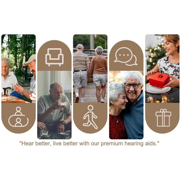 F20D1 Single Ear Invisible In-Ear Digital Hearing Aid 16-Channel Elderly Noise Reduction Hearing Amplifier - Red+Right Ear