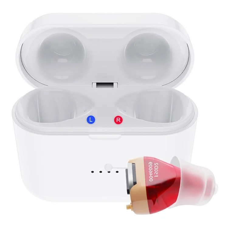 F50D2 Invisible In-Ear Digital Hearing Aid Elderly Noise Reduction Hearing Amplifier (Single Ear) - Red / Right Ear