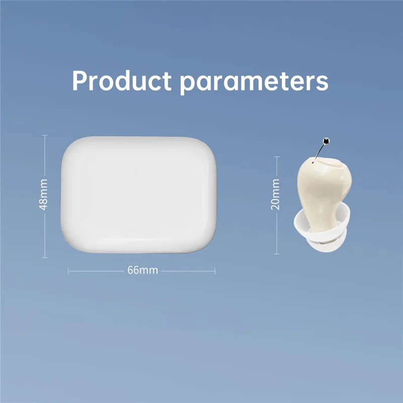 GM-955 Aparelho Auditivo Intra-Auricular Invisível de Alta Potência com Redução Inteligente de Ruído e Amplificador de Voz com Estojo de Carregamento para Idosos - Bege