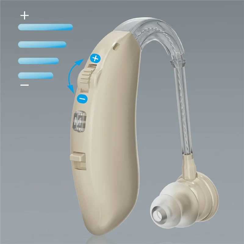 GM-350BT Hearing Aid Behind-the-Ear Rechargeable Bluetooth-compatible Elderly Voice Sound Amplifier for Left Right Ear - Beige