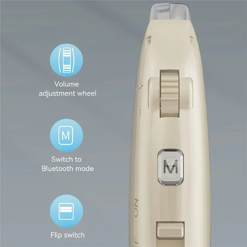 GM-350BT Hearing Aid Behind-the-Ear Rechargeable Bluetooth-compatible Elderly Voice Sound Amplifier for Left Right Ear - Beige