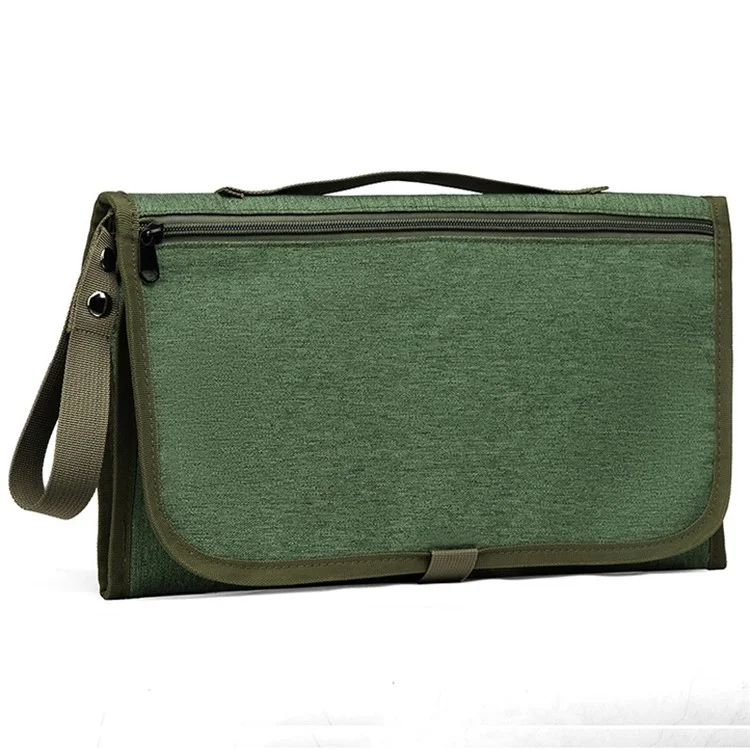 ZS0123 Portable Foldable Nappy Changing Mat Outdoor Diaper Changing Pad with Storage Pockets for Toddlers Infants - Green